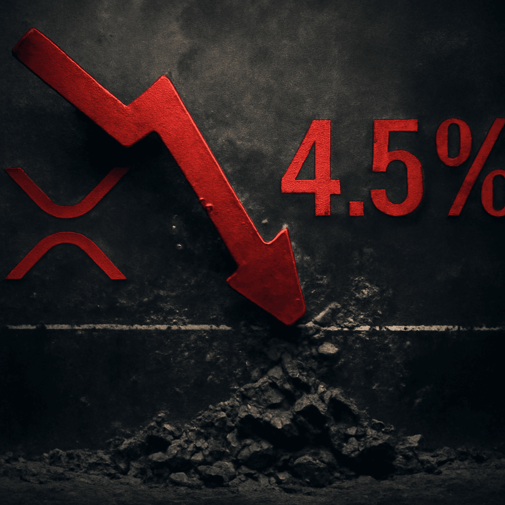 XRP 下跌 4.5%，大量拋售打破關鍵支撐