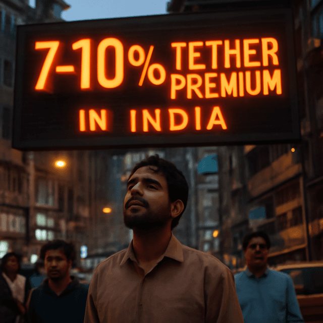 Tether 在印度以 7–10% 溢價交易；交易所指向供需關係