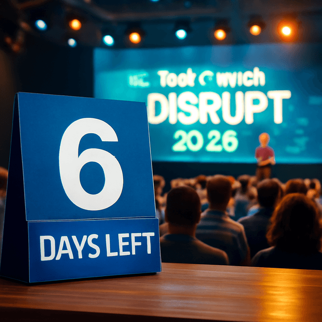距離在舊金山舉行的 TechCrunch Disrupt 2026 享有折扣並取得先機只剩六天